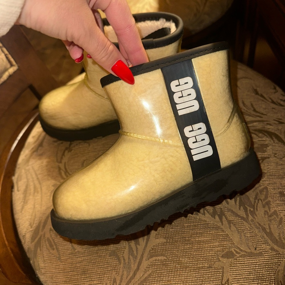 UGG Black and Yellow Shearling Boots